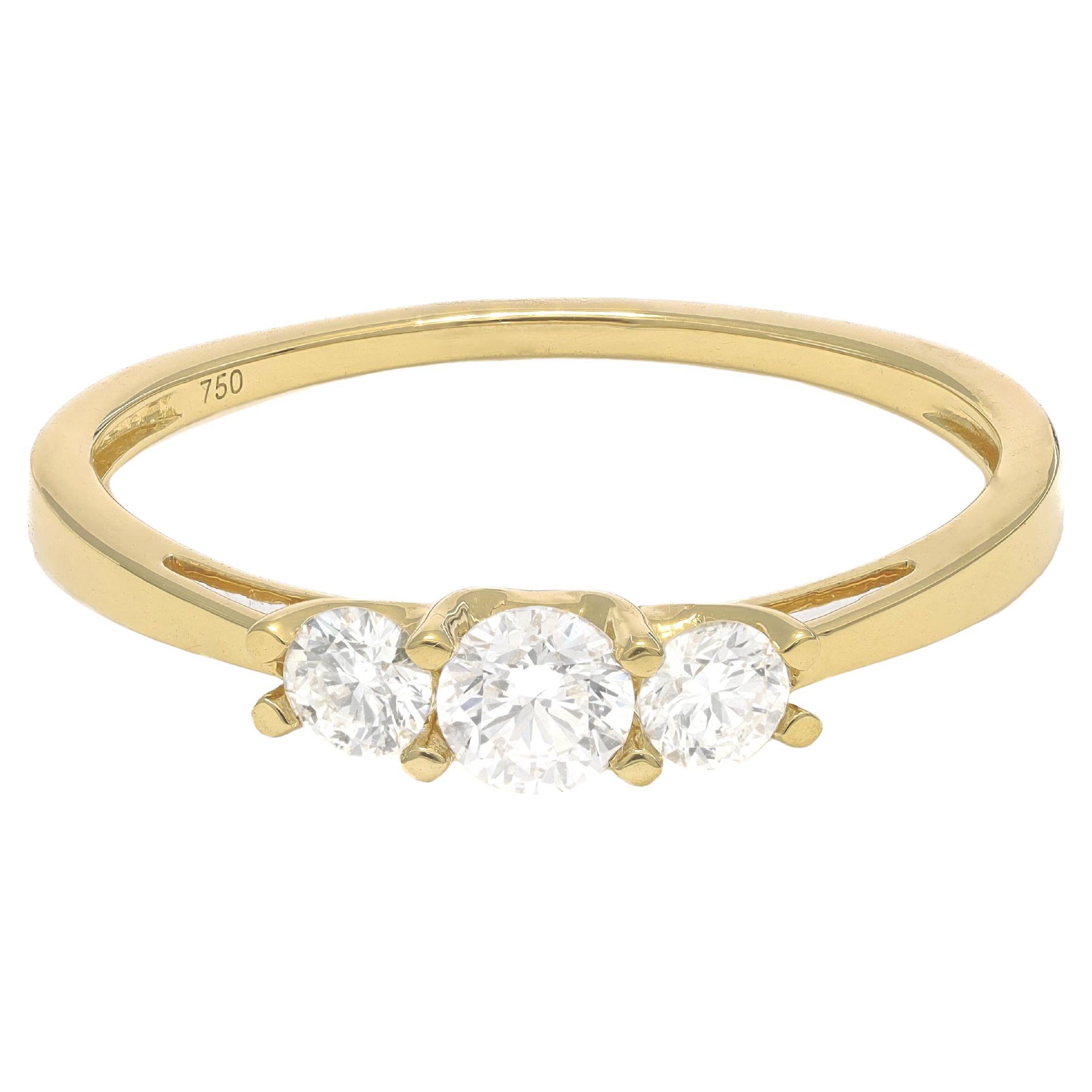Natural Diamond 0.40 Carats 18KT Rose Gold Solitaire Engagement Ring In New Condition For Sale In Antwerpen, BE