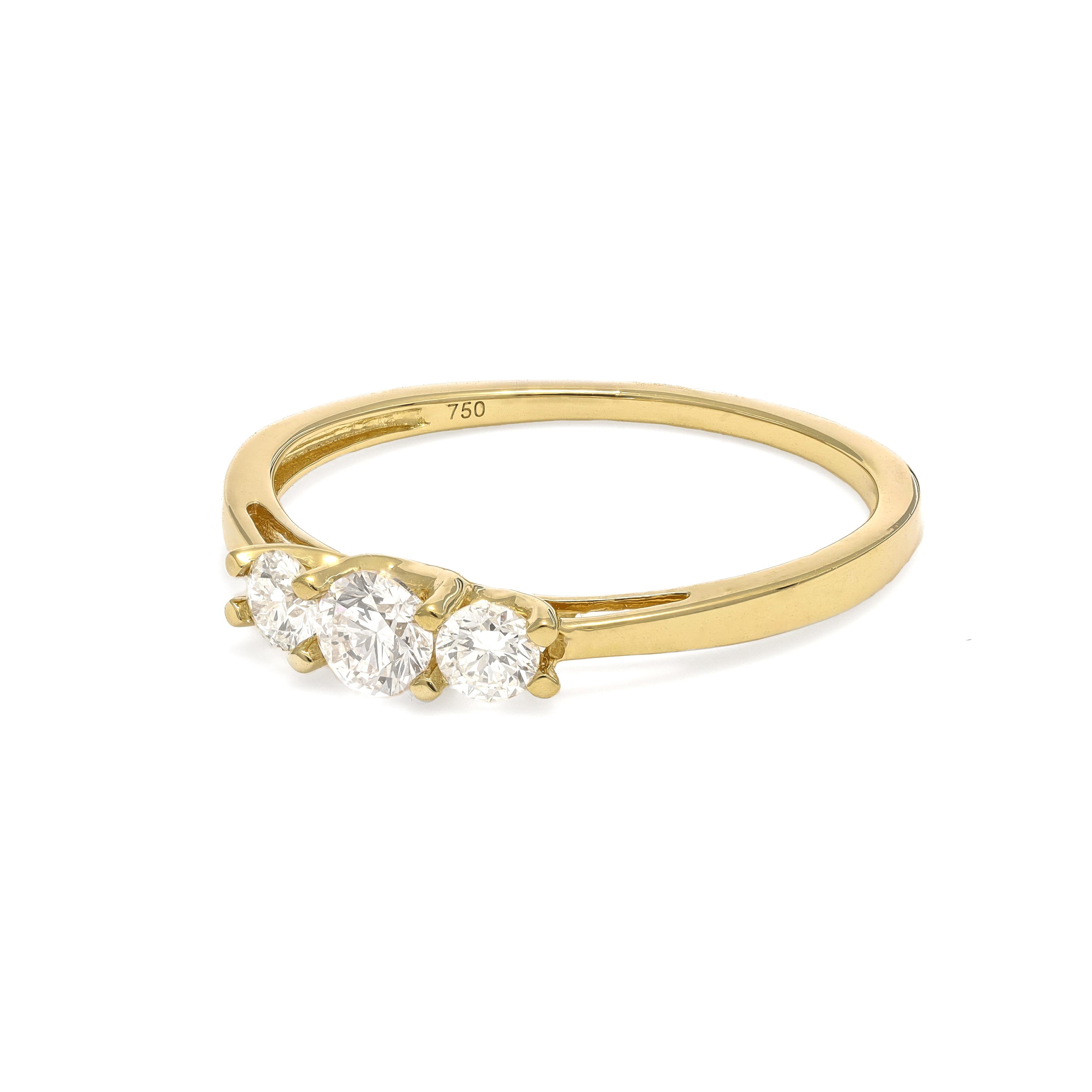 Natural Diamond 0.40 Carats 18KT Rose Gold Solitaire Engagement Ring For Sale 3