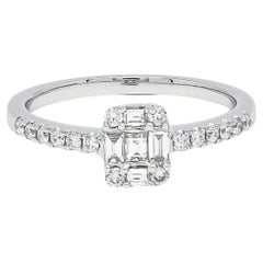 Verlobungsring mit natürlichem Diamant 0,40 Karat 18KT Weißgold-Cluster