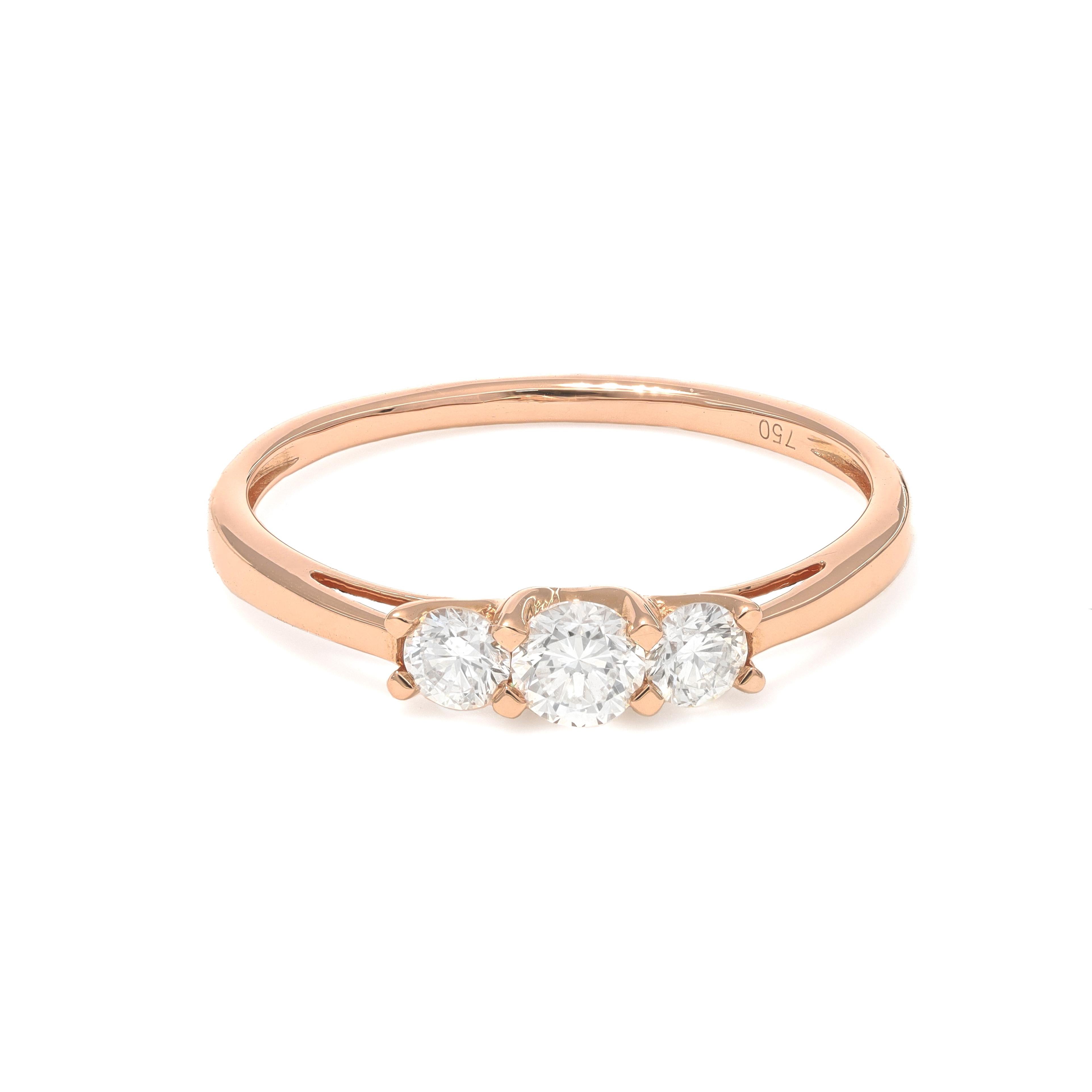 Natural Diamond 0.40 Carats 18KT White Gold Solitaire Engagement Ring For Sale 6