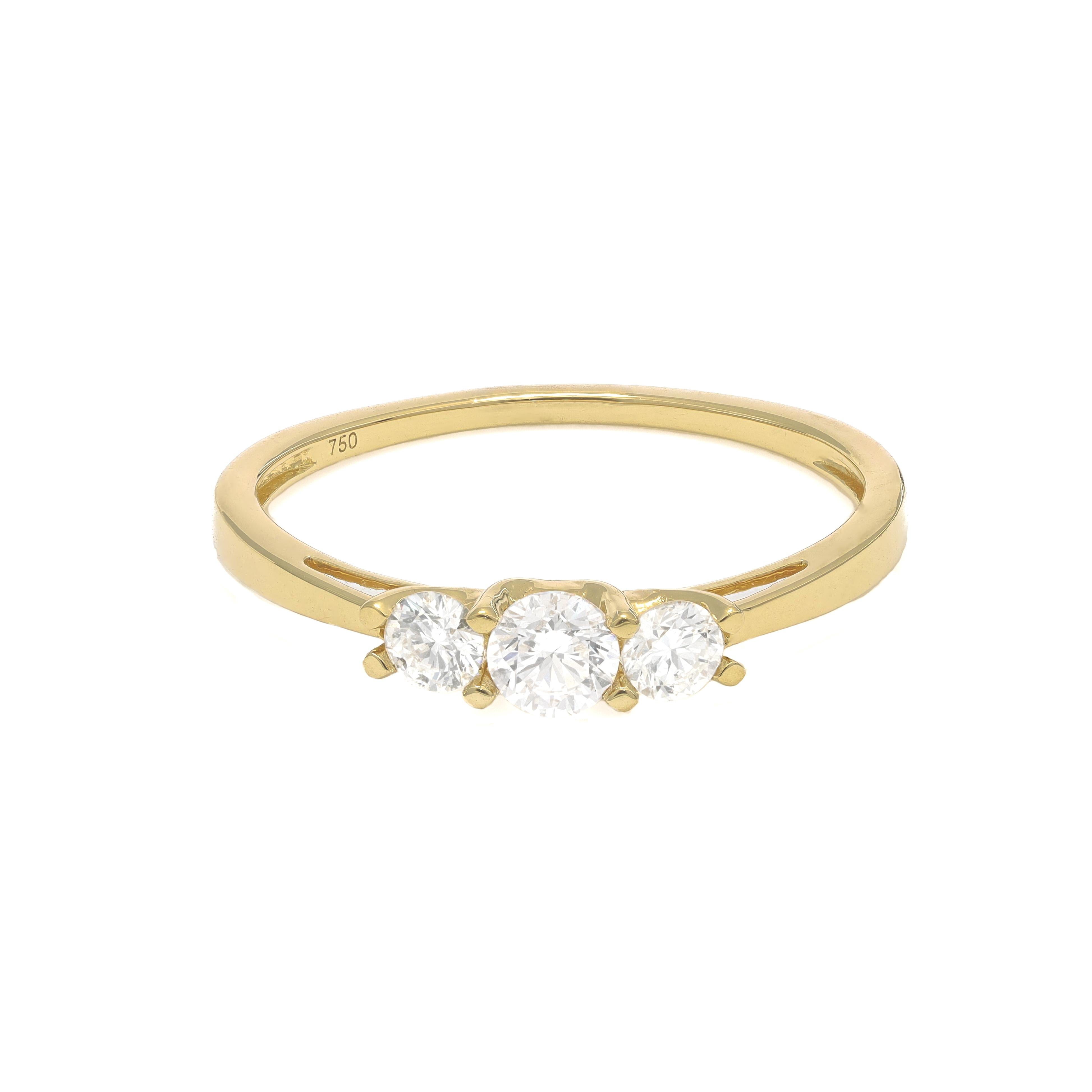 Natural Diamond 0.40 Carats 18KT White Gold Solitaire Engagement Ring For Sale 3