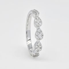Natural Diamond 0.40 carats 18KT White Gold Wedding Band Ring