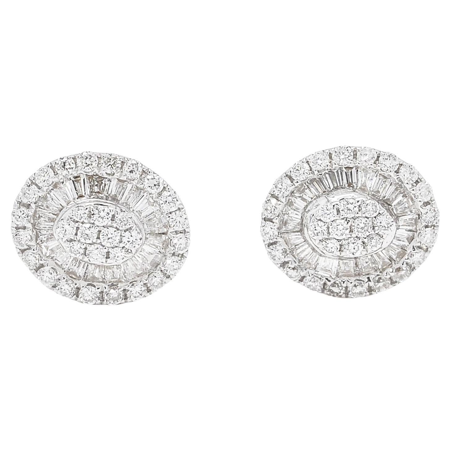 Clous d'oreilles de forme ovale en or jaune 18 carats avec diamants naturels de 0,40 carat Neuf - En vente à Antwerpen, BE