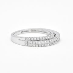 Natural Diamond 0.41 carats 18KT White Gold Two Row Wedding Band