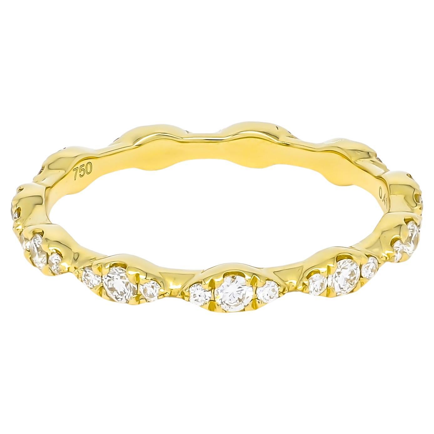 Natural Diamond 0.41 carats 18KT Yellow Gold Full Eternity Stackable Band Ring