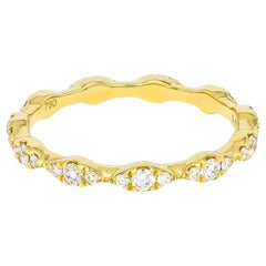 Natural Diamond 0.41 carats 18KT Yellow Gold Full Eternity Stackable Band Ring
