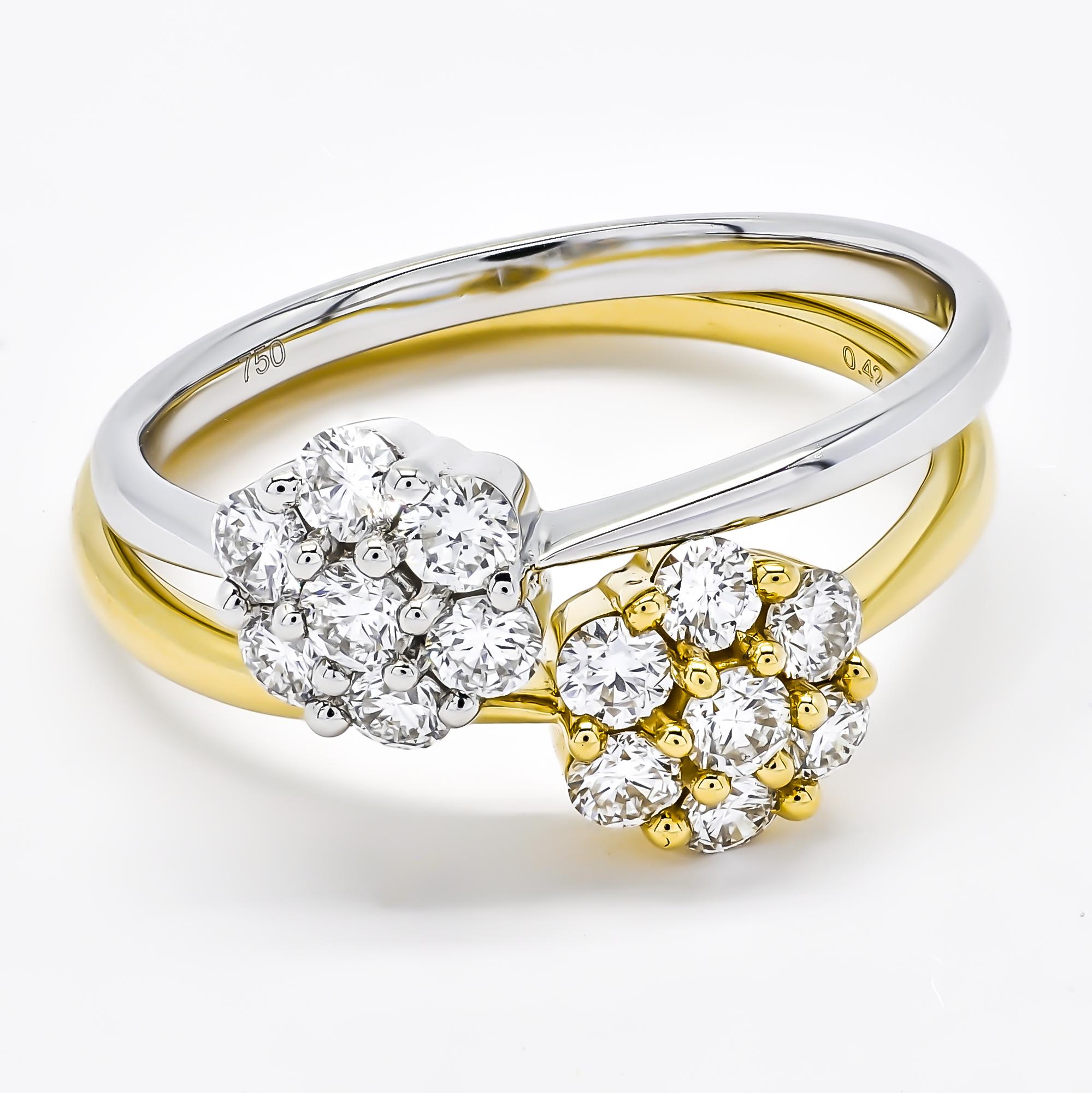 Bague minimaliste en or jaune 18 carats avec diamant naturel de 0,42 carat Neuf - En vente à Antwerpen, BE