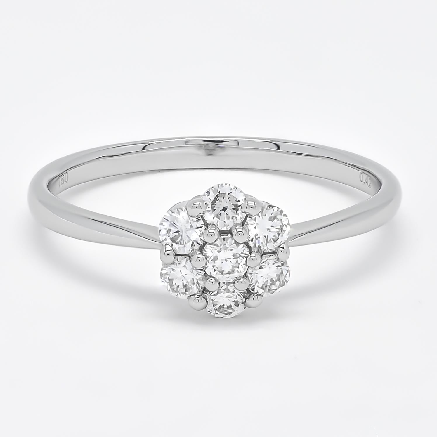 Bague minimaliste en or jaune 18 carats avec diamant naturel de 0,42 carat en vente 1