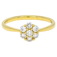 Bague minimaliste en or jaune 18 carats avec diamant naturel de 0,42 carat 