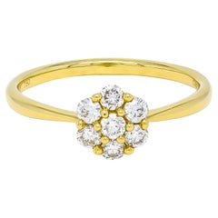 Anillo minimalista de oro amarillo de 18 quilates con diamante natural de 0,42 quilates