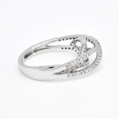 Natural Diamond 0.43 carats 18KT White Gold Multi Row Statement Ring