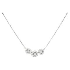 Natural Diamond 0.44 carats 18 Karat White Gold Chain Necklace 
