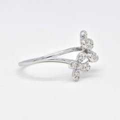 Natural Diamond 0.44 cts 18KT White Gold Flower Statement Ring