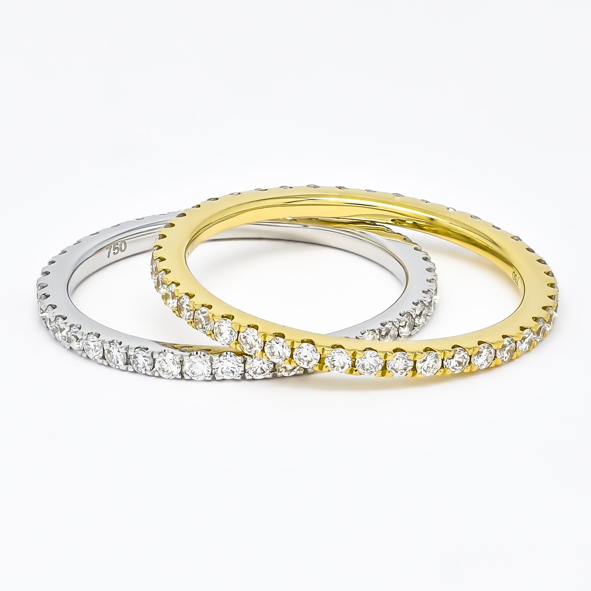 Natural Diamond 0.45 carat 18KT White Gold Full Eternity Ring For Sale 4