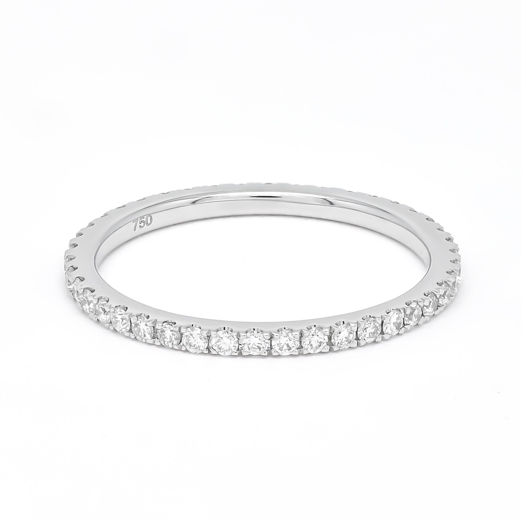Modern Natural Diamond 0.45 carat 18KT White Gold Full Eternity Ring For Sale