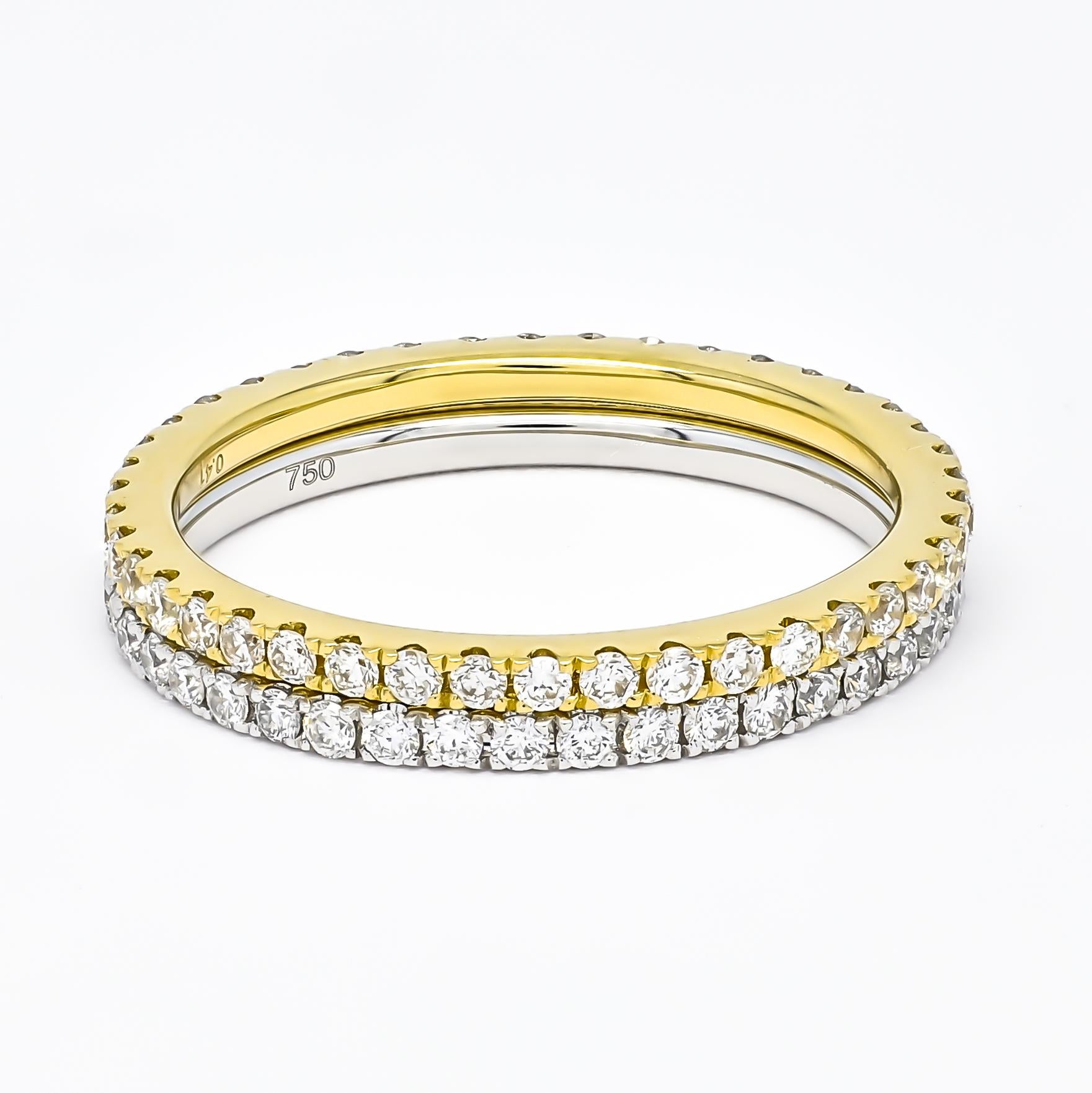 Natural Diamond 0.45 carat 18KT White Gold Full Eternity Ring For Sale 3