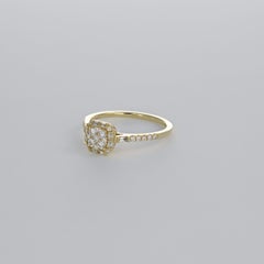 Natural Diamond 0.45 carats 18KT Yellow Gold Art Deco Cocktail Ring
