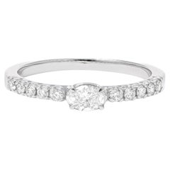 Natural Diamond 0.46 carats 18KT White Gold Oval Solitaire Engagement Ring