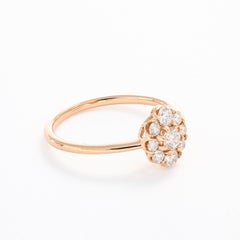 Natural Diamond 0.50 carats 18KT Rose Gold Cluster Vintage Engagement Ring