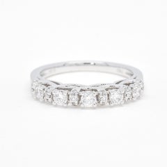 Natural Diamond 0.50 carats 18KT White Gold 5 Solitaire Wedding Band