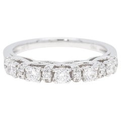 Alliance en or blanc 18KT avec 5 solitaires en diamant Nature 0.50 carats