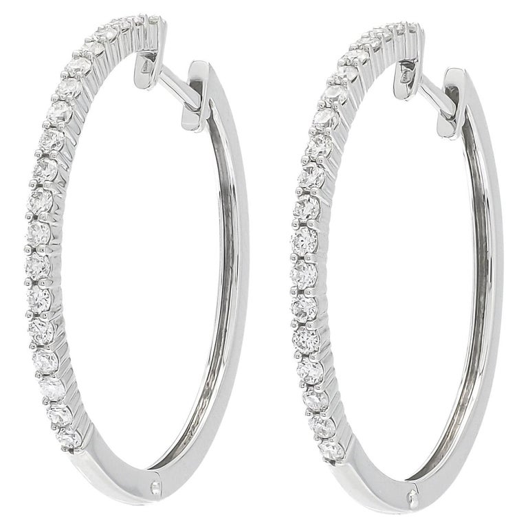 Créoles Or Blanc 18 Carats – Bijou Authentique Fabriqué En France