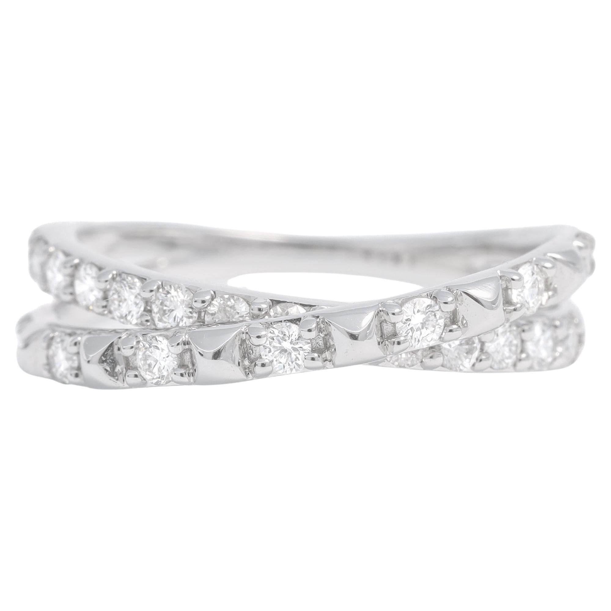 Anillo de oro blanco de 18 quilates con diamante natural de 0,50 quilates