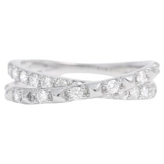 Anillo de oro blanco de 18 quilates con diamante natural de 0,50 quilates