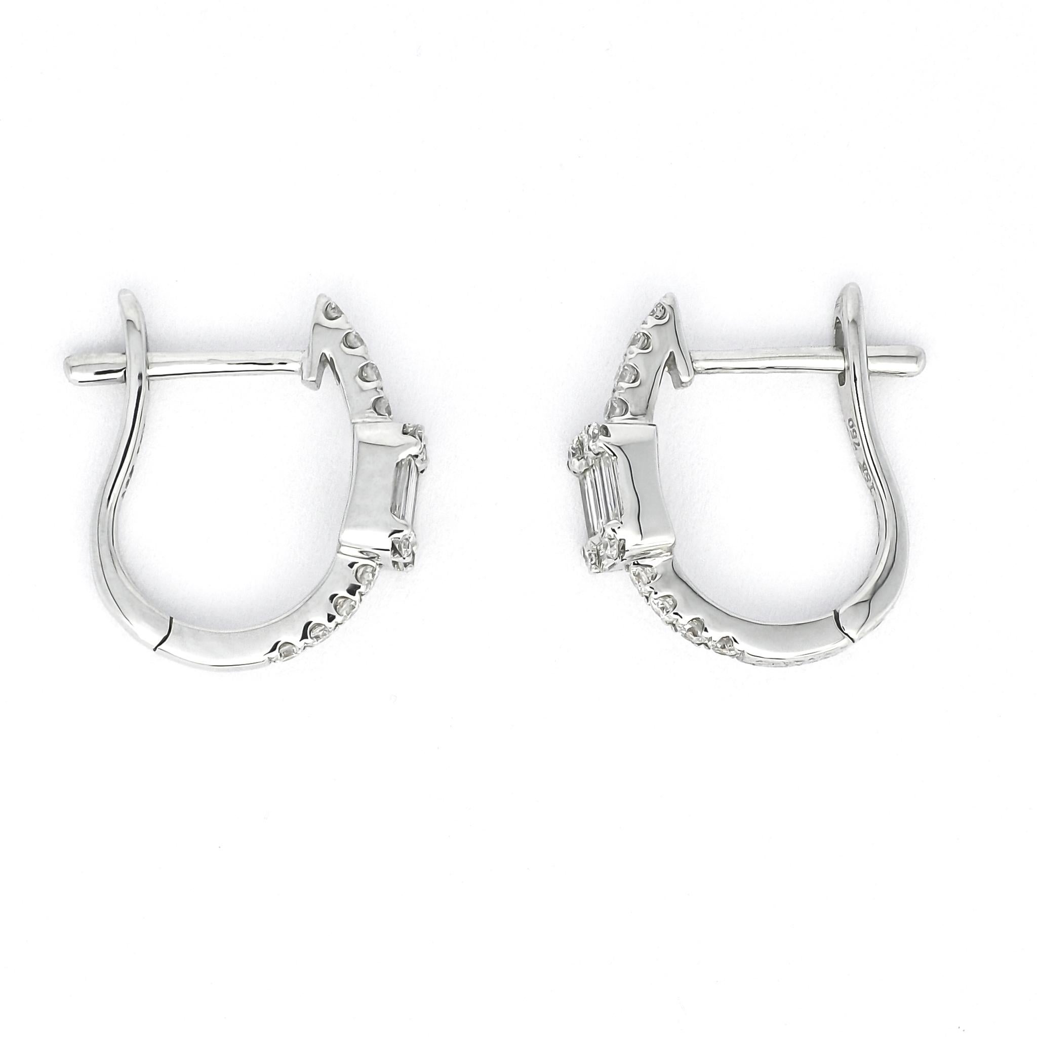 Créoles en or jaune 18 carats avec diamants naturels de 0,50 carat en vente 5