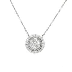 Natural Diamond 0.50CT 18 Karat White Gold Art Deco Chain Pendant Necklace