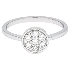 Natural Diamond 0.50 Carats 18Karat White Gold Diamond Engagement Cluster Ring