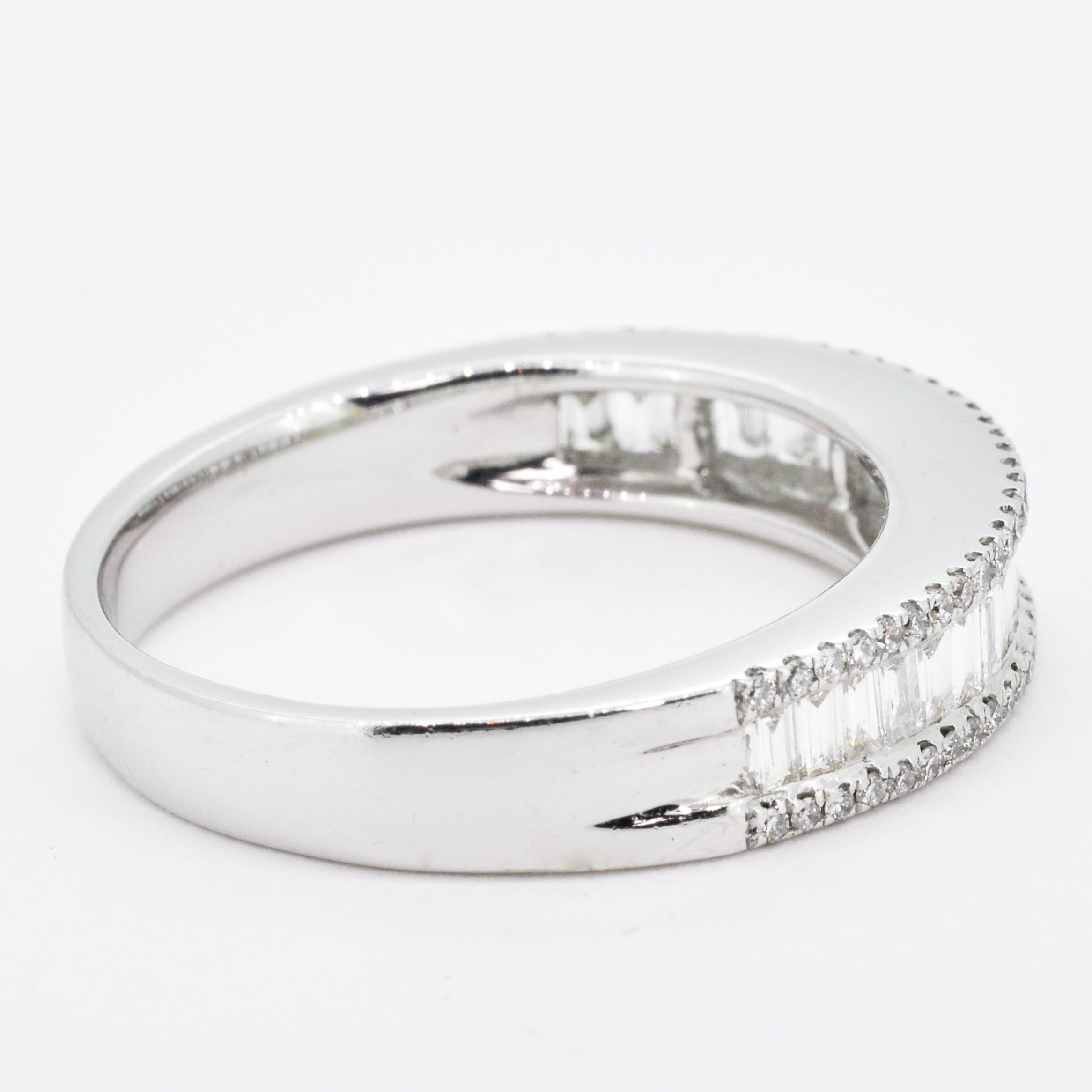Alliance d'éternité complète en or blanc 18 carats avec diamants naturels 0,50 carat Neuf - En vente à Antwerpen, BE