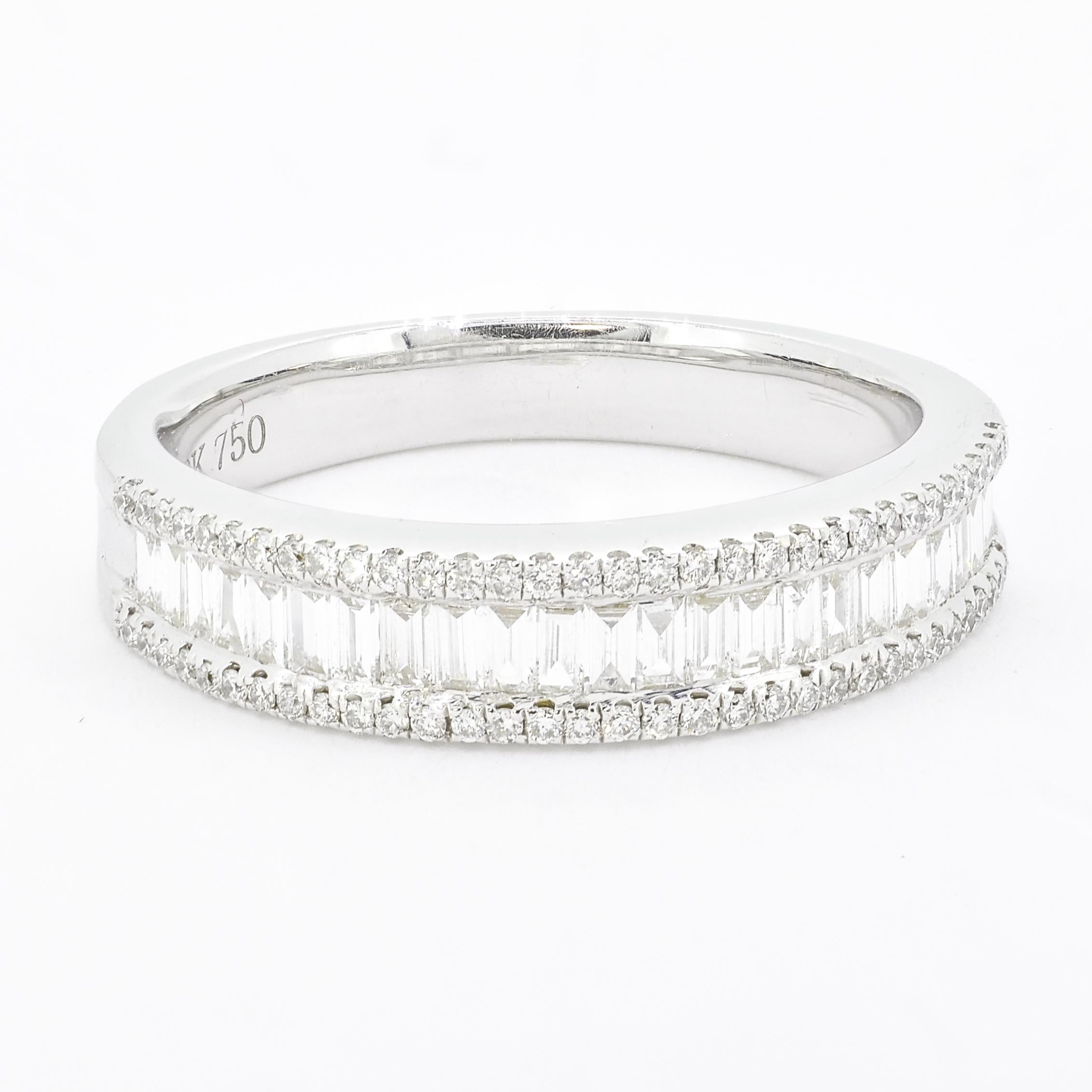 Alliance d'éternité complète en or blanc 18 carats avec diamants naturels 0,50 carat en vente 1