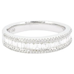 Diamante natural 0,50 ct Alianza completa de oro blanco de 18 KT