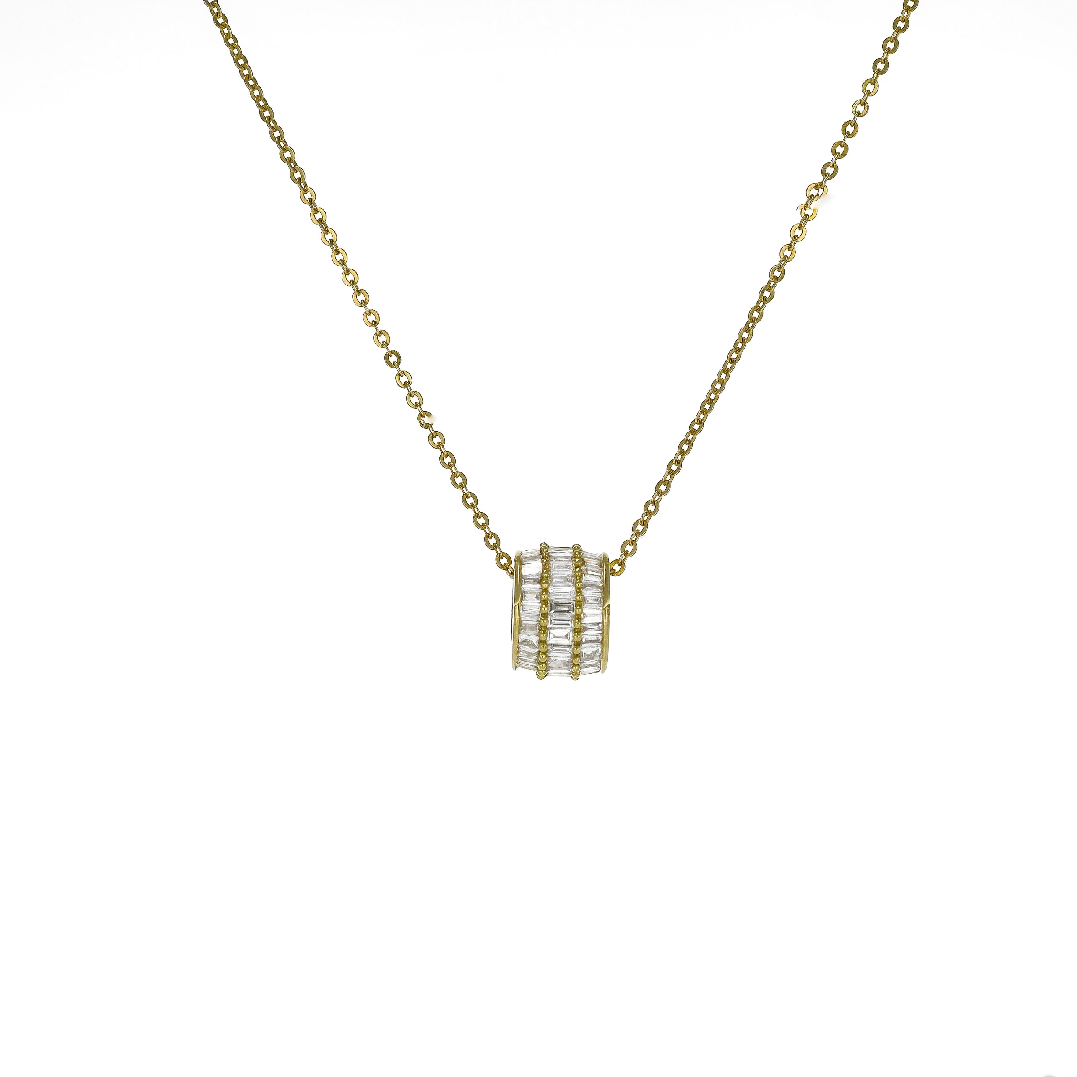 Collana con ciondolo a catena in oro giallo 18 carati con diamante naturale da 0,51 carati in vendita 8