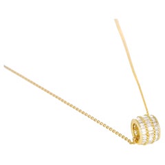 Collier pendentif chaîne en or jaune 18 carats avec diamants naturels 0,51 carat