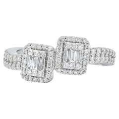Anillo de compromiso en oro blanco de 18 quilates con diamante natural de 0,52 quilates