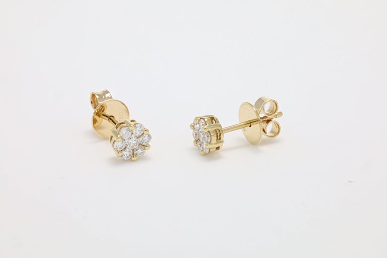 Boucles D'oreilles Cocktail En Or 18 Carats - Modèle Clous, Occasion, Bijou De Soirée
