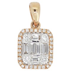 Colgante Racimo Diamante Natural 0,53 cts Oro Rosa 18KT