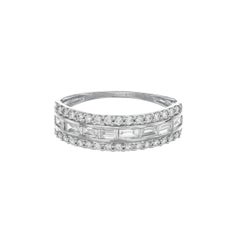Natural Diamond 0.55 carat 18KT White Gold Modern Band Ring