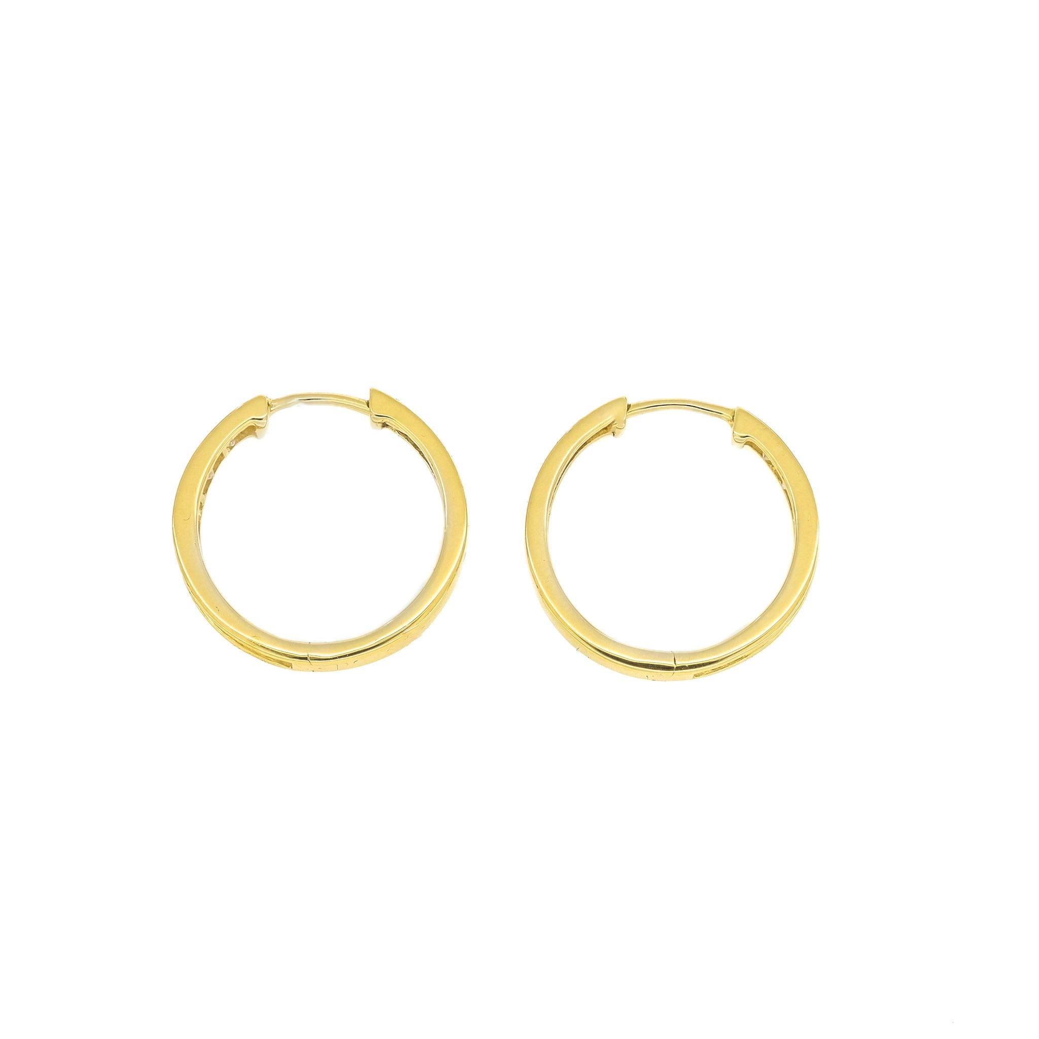 Introducing the ultimate expression of minimalistic elegance, our 18KT Yellow Gold Half Hoop Huggies redefine sophistication with their exquisite craftsmanship and modern design. These luxurious huggies feature a captivating blend of princess-cut
