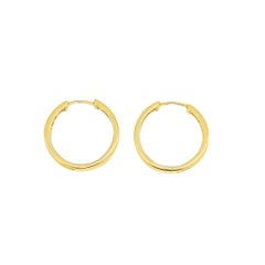 Natural Diamond 0.55 carats 18KT Yellow Gold Hoop Huggies Earrings
