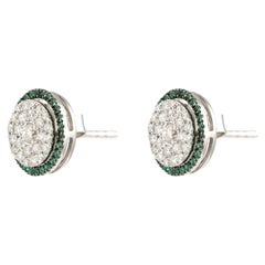 Natural Diamond 0.56cts & Emerald 0.17cts in 18k Gold 3.16gms Earring