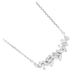 Diamant naturel 0,60 carat or blanc 18 carats  Collier à pendentifs Art déco