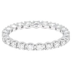Alliance d'éternité en or blanc 18 carats avec diamant naturel de 0,60 carat