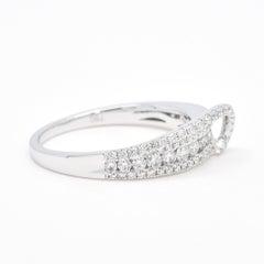 Natural Diamond 0.60 carats 18KT White Gold Multi Row Band Ring