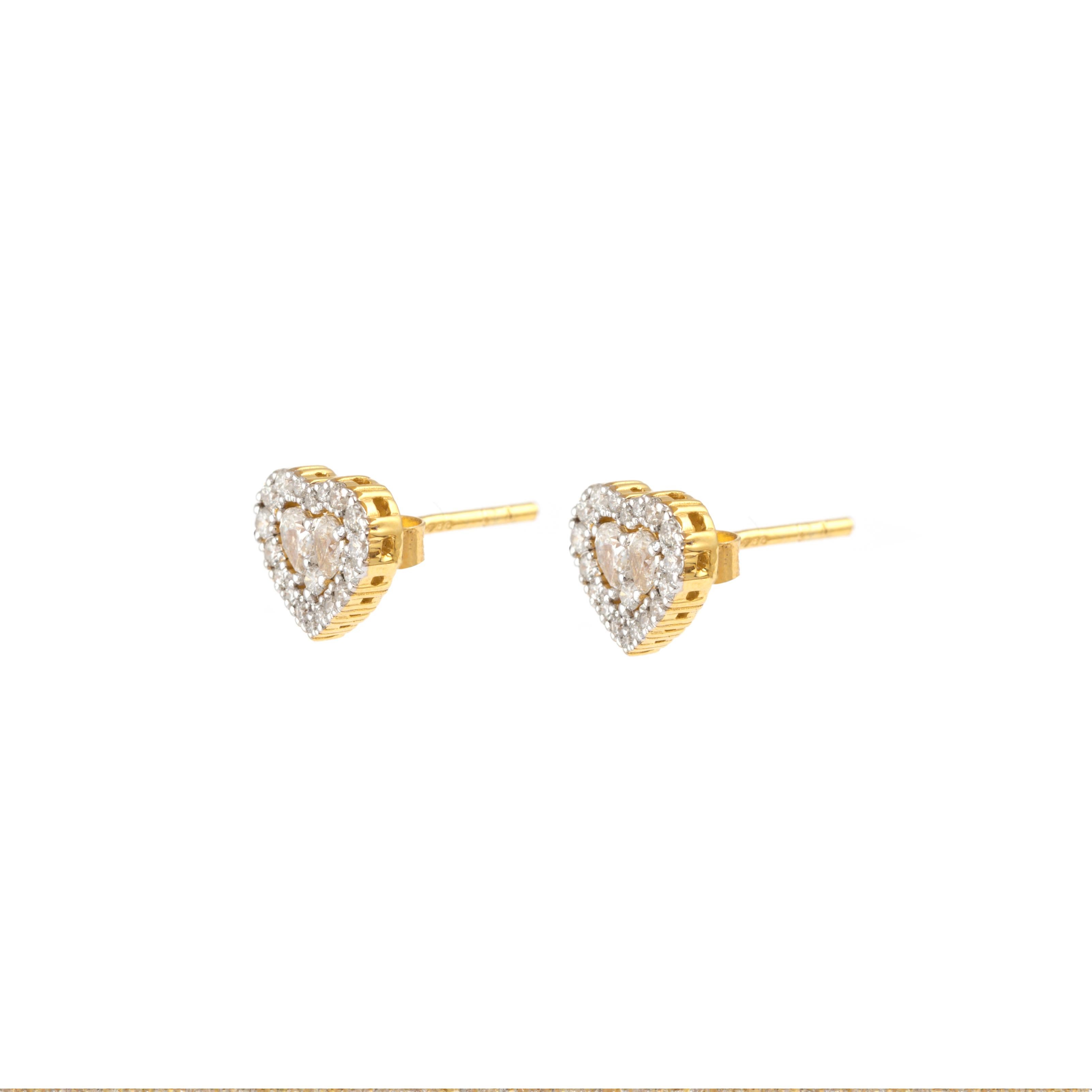 Natural Diamond 0.62cts in 18k Gold 1.92gms Earring In New Condition For Sale In jaipur, IN