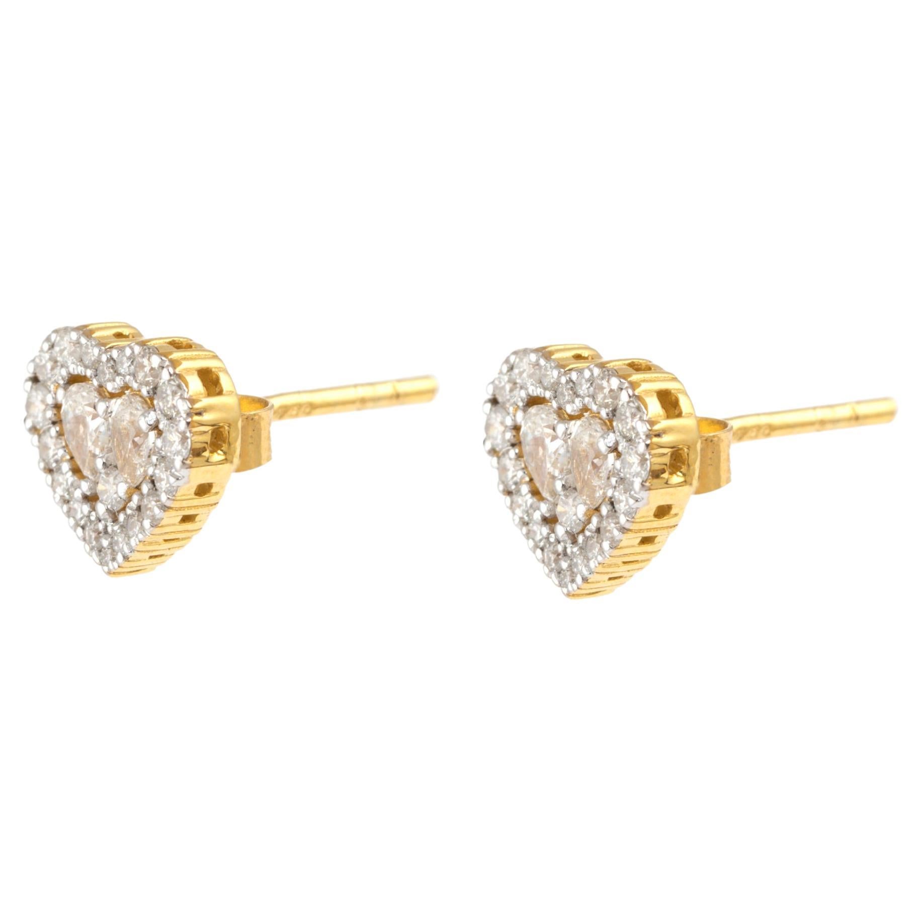 Boucles d'oreilles en or 18 carats et diamants naturels 0,62 carat (1,92 g)