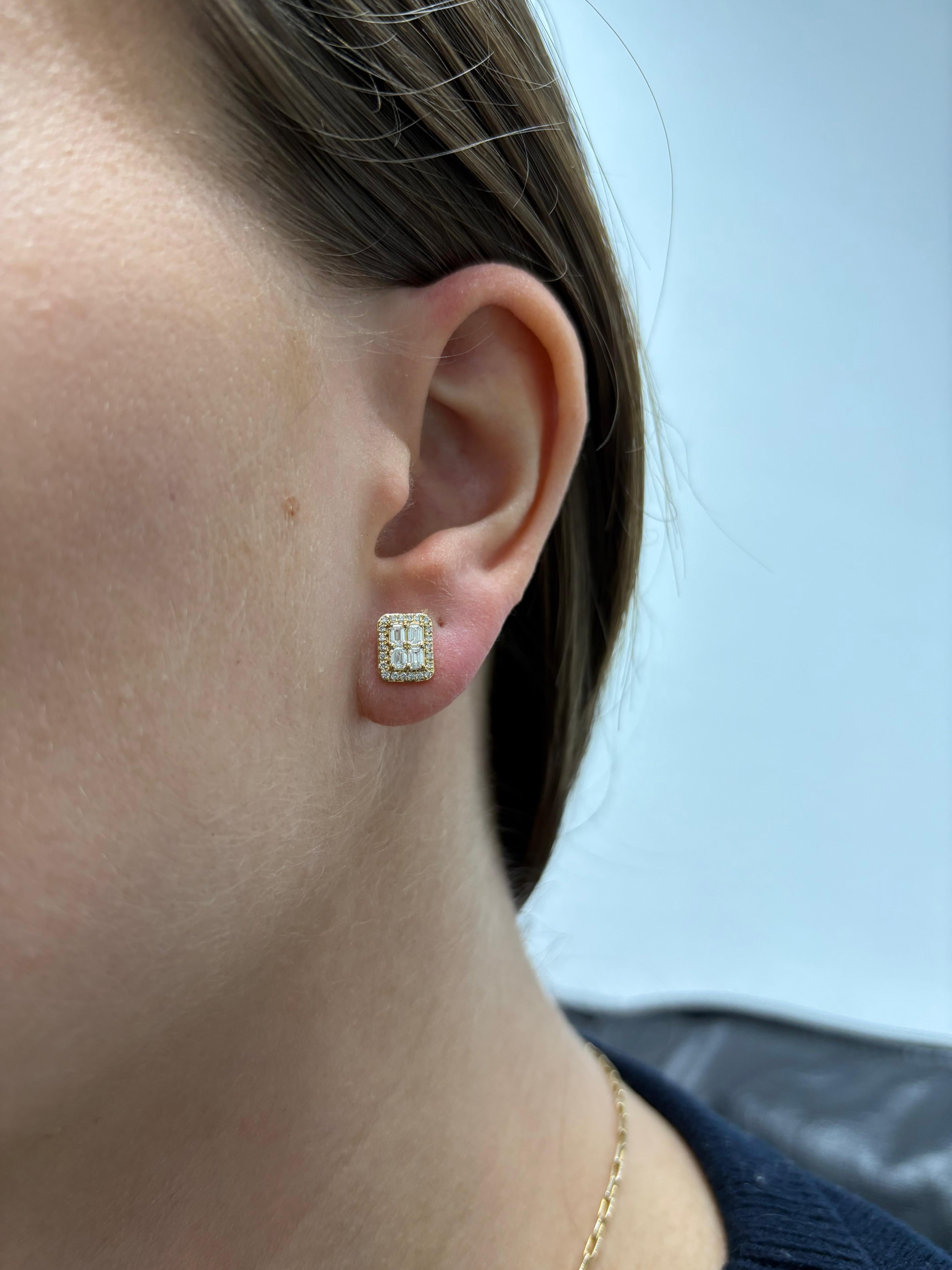 Diamante Nature 0,63 carati  Orecchini a cono a grappolo in oro giallo 18 carati in vendita 1