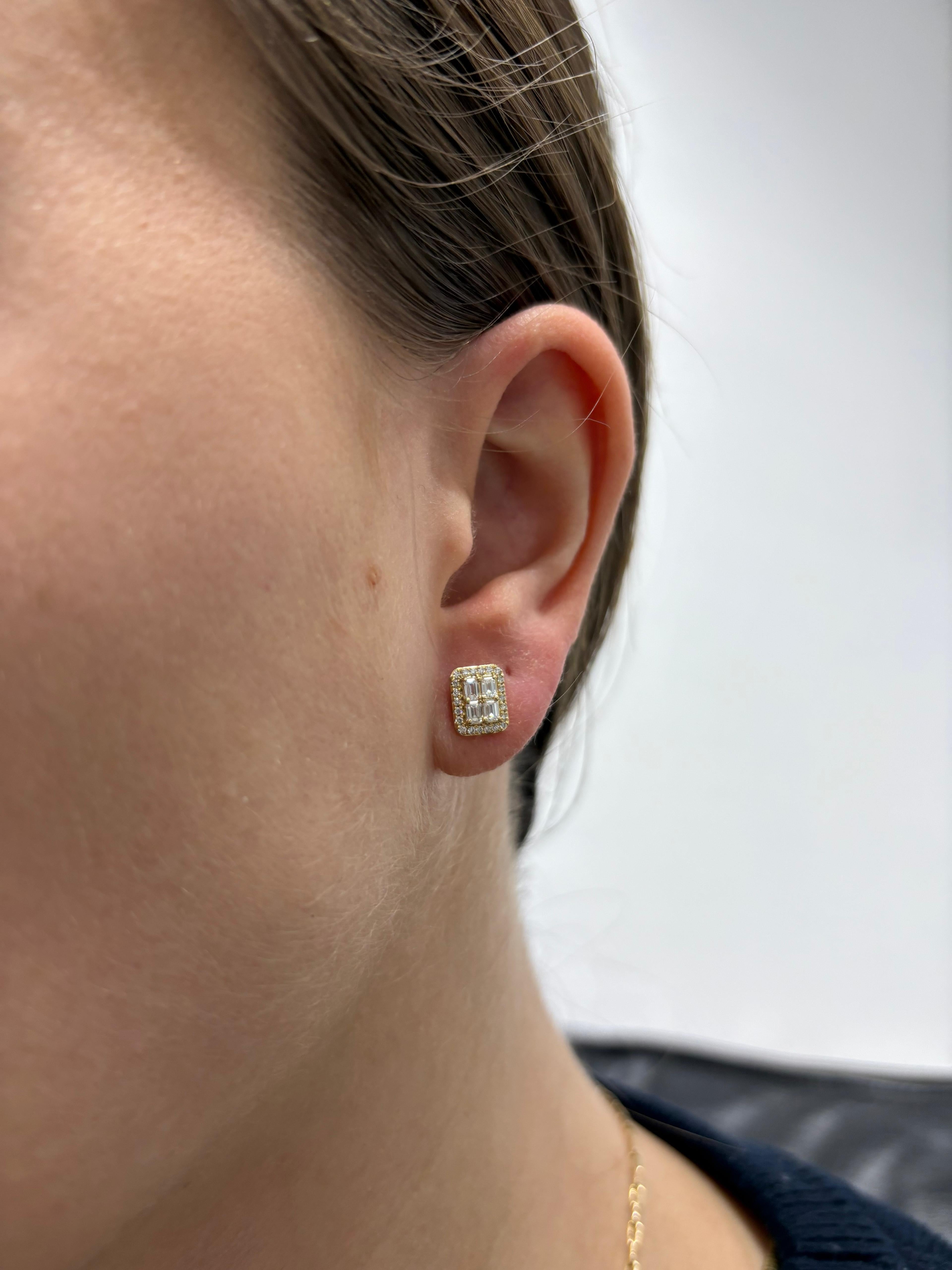 Diamante Nature 0,63 carati  Orecchini a cono a grappolo in oro giallo 18 carati in vendita 2